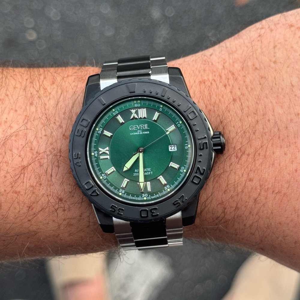*SOLD* Gevril Seacloud Automatic 45mm Limited #84 out of 500, Green Dial NWOT